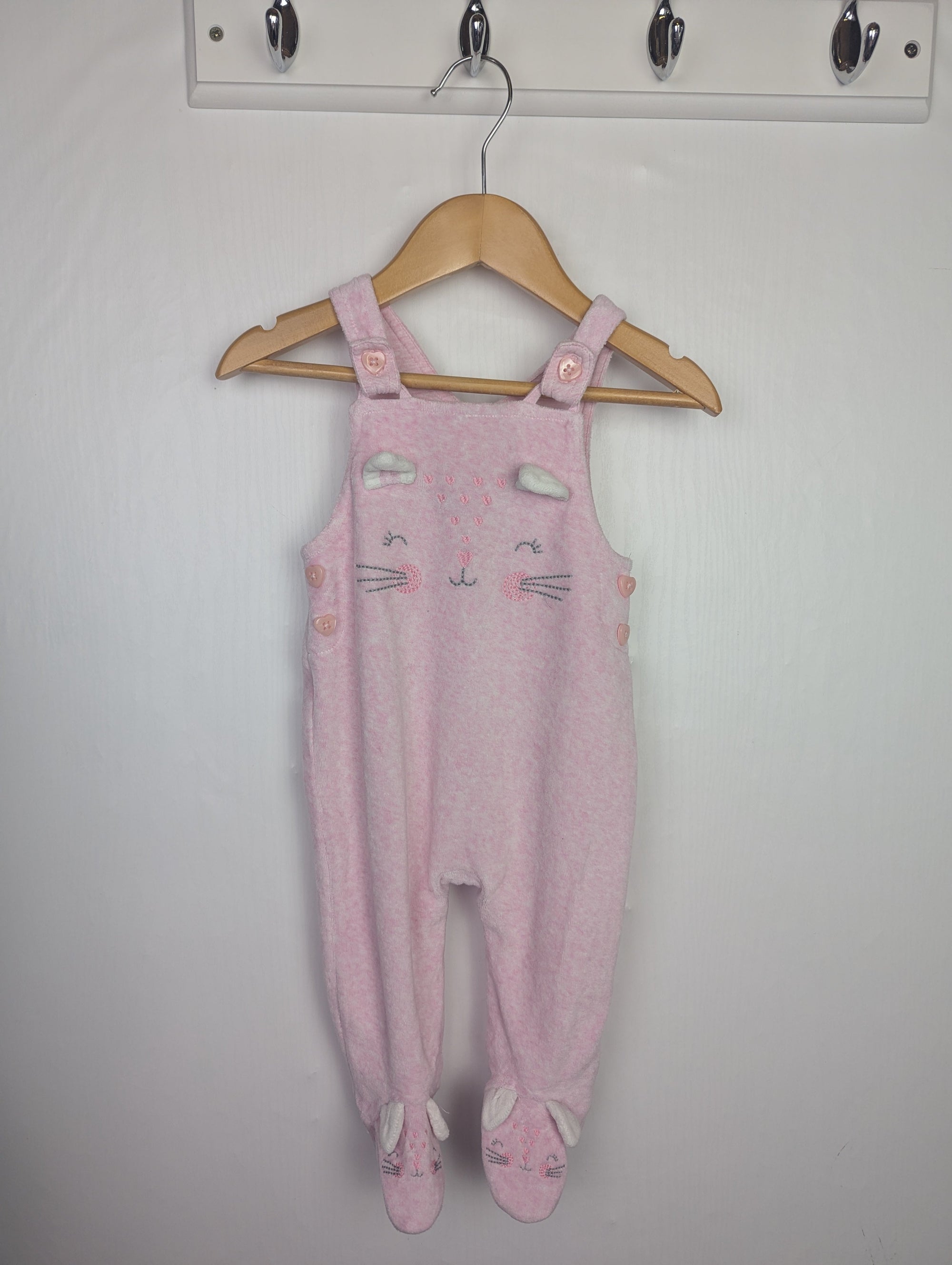 George Pink Kitty Romper - Girls 3 - 6 Months - Little Ones Preloved. Second Hand Children's & Preloved Baby, Kids, Girls & Boys Clothes. UK online