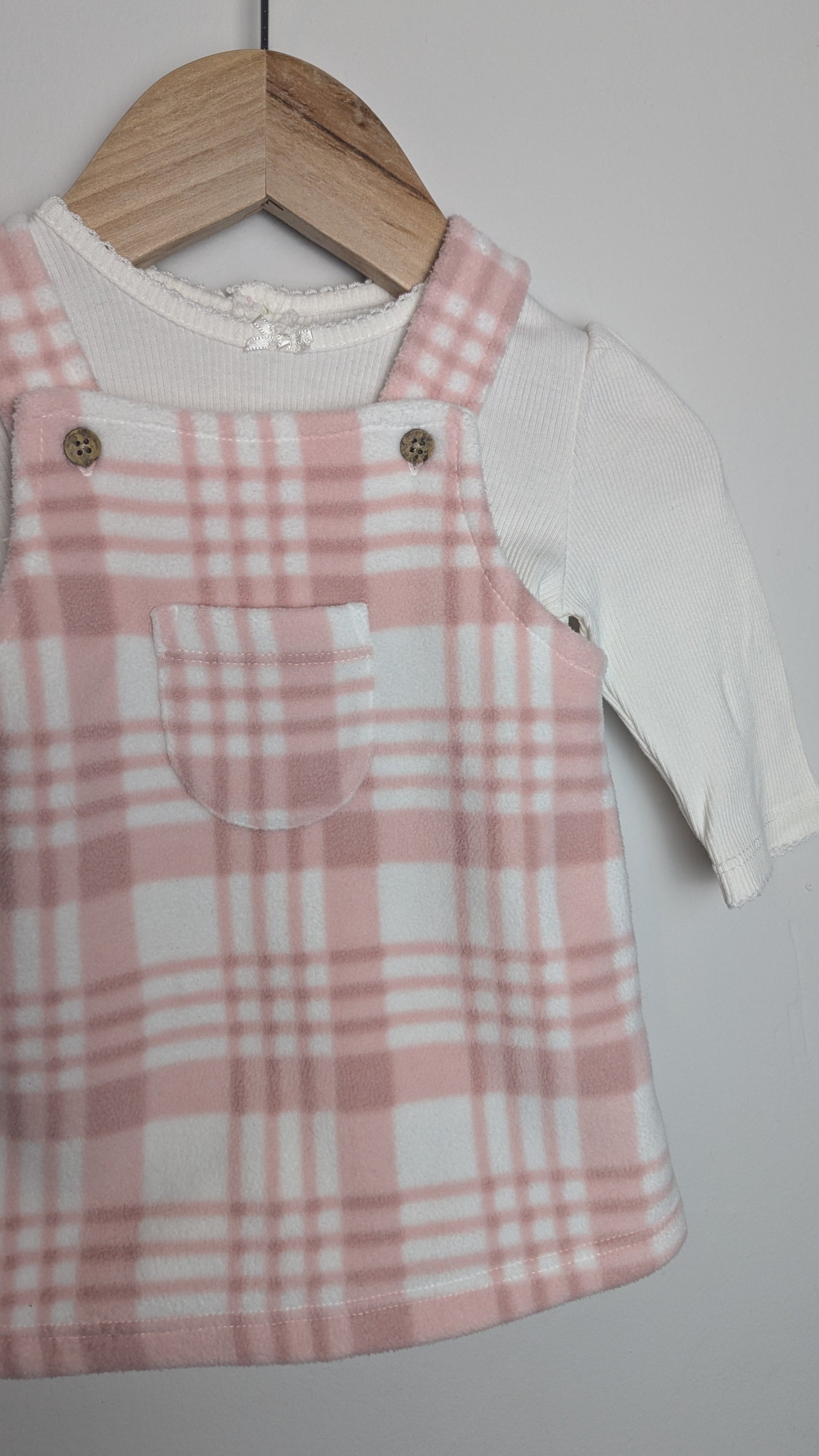 George Pink Plaid Dress & Ribbed Bodysuit - Girls 0 - 3 Months - Little Ones Preloved. Second Hand Children's & Preloved Baby, Kids, Girls & Boys Clothes. UK online