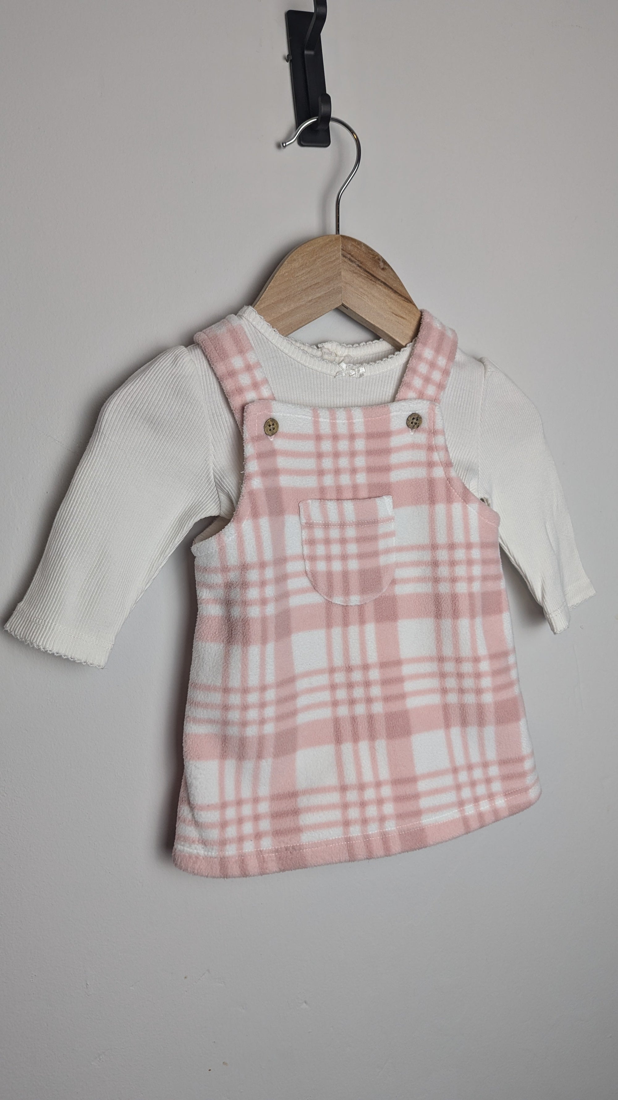 George Pink Plaid Dress & Ribbed Bodysuit - Girls 0 - 3 Months - Little Ones Preloved. Second Hand Children's & Preloved Baby, Kids, Girls & Boys Clothes. UK online