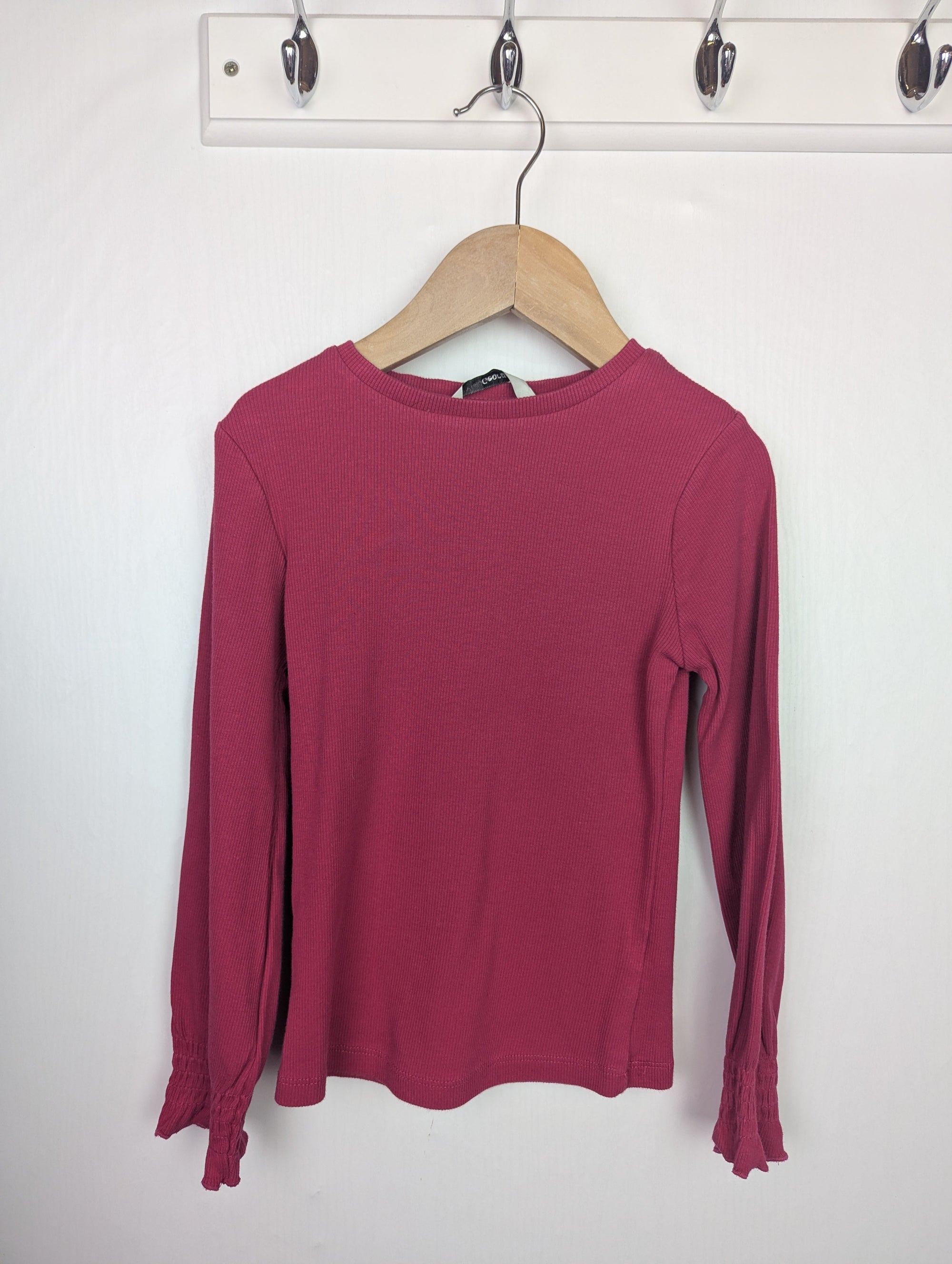 George Pink Ribble Long Sleeve Top - Girls 6 - 7 Years - Little Ones Preloved. Second Hand Children's & Preloved Baby, Kids, Girls & Boys Clothes. UK online