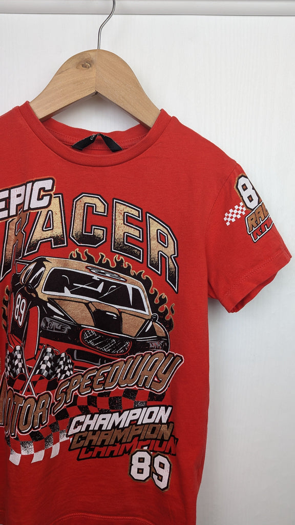 George Red Epic Racer Short Sleeve Top - Boys 6-7 Years George Used, Preloved, Preworn Baby, Girls & Boys Clothes. Kids & Children's second hand Clothing UK Online. Cheap affordable. Brands including Next, Joules, Nutmeg Morrisons, TU, F&F, H&M.