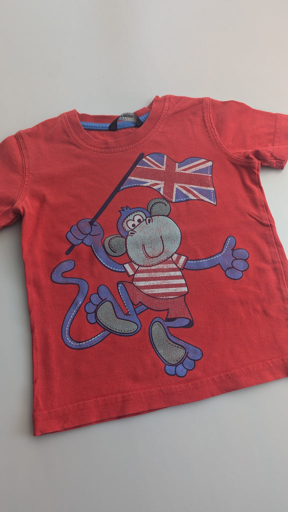 George Red Monkey Top - Boys 9-12 Months George Used, Preloved, Preworn & Second Hand Baby, Kids & Children's Clothing UK Online. Cheap affordable. Brands including Next, Joules, Nutmeg Morrisons, TU, F&F, H&M.