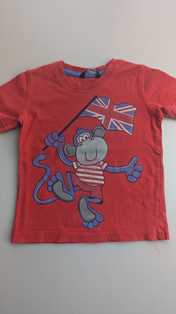 George Red Monkey Top - Boys 9-12 Months George Used, Preloved, Preworn & Second Hand Baby, Kids & Children's Clothing UK Online. Cheap affordable. Brands including Next, Joules, Nutmeg Morrisons, TU, F&F, H&M.