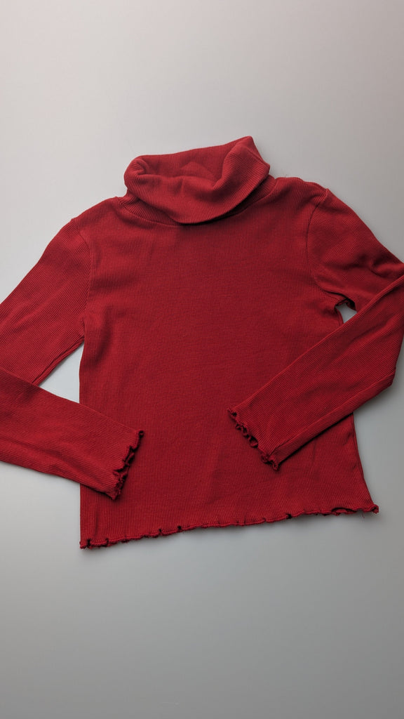 George Red Ribbed Turtle Neck Top - Girls 4-5 Years Little Ones Preloved Used, Preloved, Preworn Baby, Girls & Boys Clothes. Kids & Children's second hand Clothing UK Online. Cheap affordable. Brands including Next, Joules, Nutmeg Morrisons, TU, F&F, H&M.