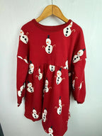 George Red Snowman Dress - Girls 5 - 6 Years - Little Ones Preloved. Second Hand Children's & Preloved Baby, Kids, Girls & Boys Clothes. UK online