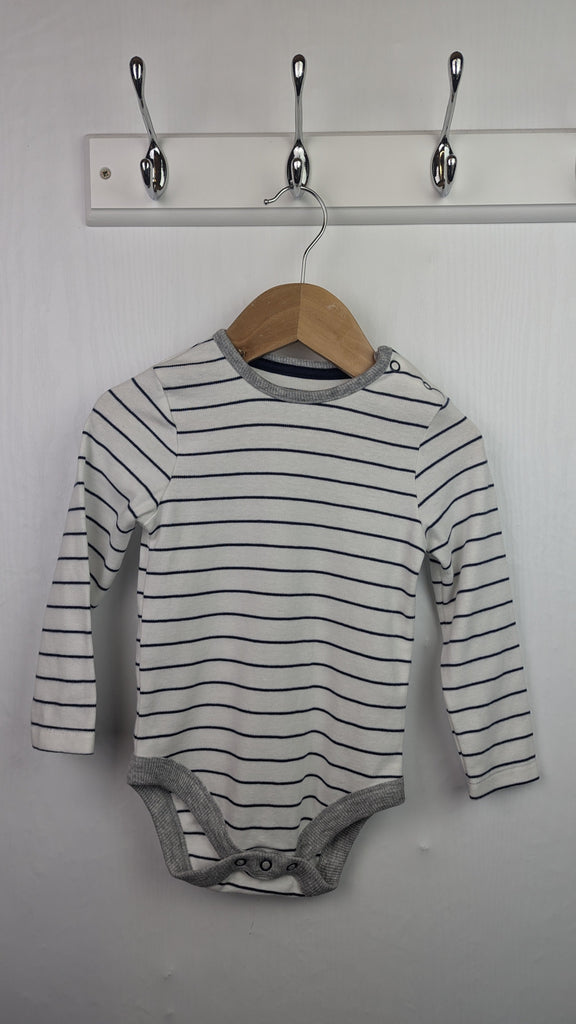 George Striped Bodysuit - Unisex 12-18 Months Little Ones Preloved Used, Preloved, Preworn & Second Hand Baby, Kids & Children's Clothing UK Online. Cheap affordable. Brands including Next, Joules, Nutmeg Morrisons, TU, F&F, H&M.