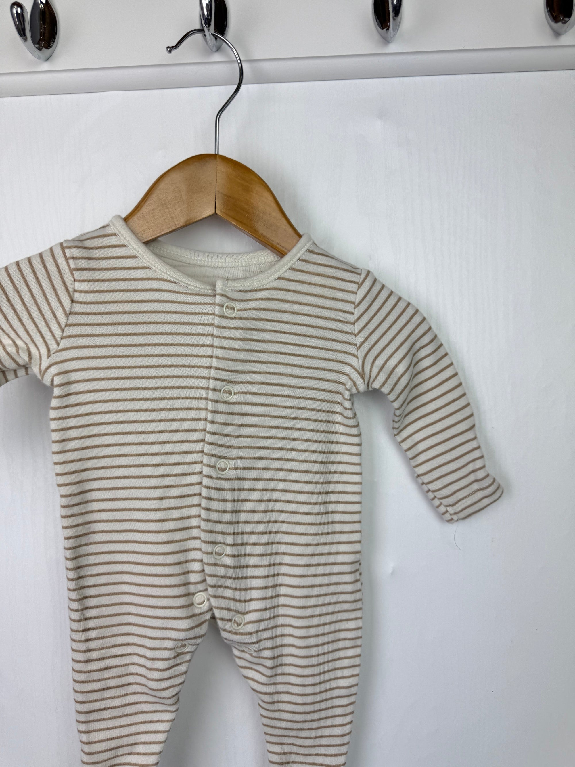 George Striped Sleepsuit - Unisex Tiny Baby - Little Ones Preloved. Second Hand Children's & Preloved Baby, Kids, Girls & Boys Clothes. UK online