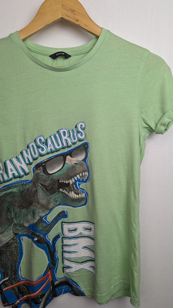 George T-Rex BMX Top - Boys 13-14 Years Little Ones Preloved Used, Preloved, Preworn & Second Hand Baby, Kids & Children's Clothing UK Online. Cheap affordable. Brands including Next, Joules, Nutmeg Morrisons, TU, F&F, H&M.