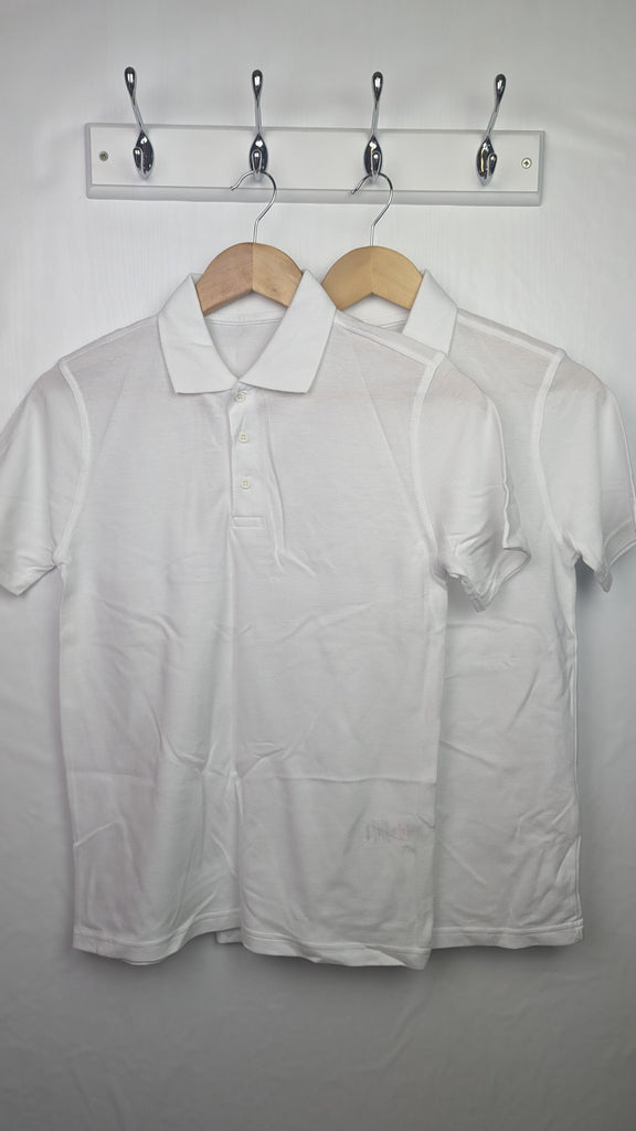 George White Polo School Shirt x2 - Unisex 11-12 Years George Used, Preloved, Preworn & Second Hand Baby, Kids & Children's Clothing UK Online. Cheap affordable. Brands including Next, Joules, Nutmeg Morrisons, TU, F&F, H&M.