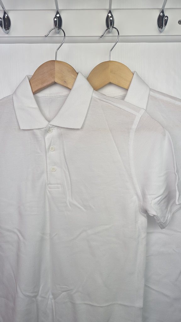 George White Polo School Shirt x2 - Unisex 11-12 Years George Used, Preloved, Preworn Baby, Girls & Boys Clothes. Kids & Children's second hand Clothing UK Online. Cheap affordable. Brands including Next, Joules, Nutmeg Morrisons, TU, F&F, H&M.