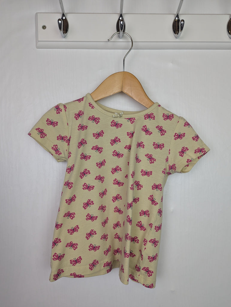 George Yellow Butterfly Top - Girls 12-18 Months Little Ones Preloved Used, Preloved, Preworn Baby, Girls & Boys Clothes. Kids & Children's second hand Clothing UK Online. Cheap affordable. Brands including Next, Joules, Nutmeg Morrisons, TU, F&F, H&M.