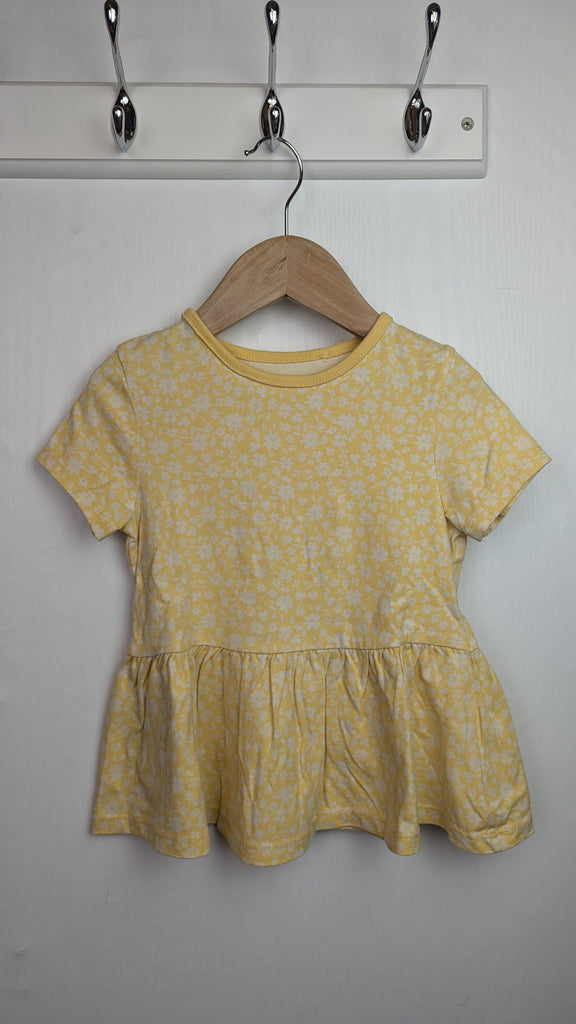 George Yellow Floral Top - Girls 4-5 Years Little Ones Preloved Used, Preloved, Preworn & Second Hand Baby, Kids & Children's Clothing UK Online. Cheap affordable. Brands including Next, Joules, Nutmeg Morrisons, TU, F&F, H&M.