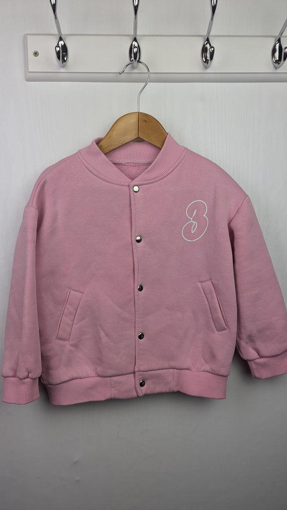 Girls Pink Varsity Jacket - Girls 18-24 Months Little Ones Preloved Used, Preloved, Preworn & Second Hand Baby, Kids & Children's Clothing UK Online. Cheap affordable. Brands including Next, Joules, Nutmeg Morrisons, TU, F&F, H&M.