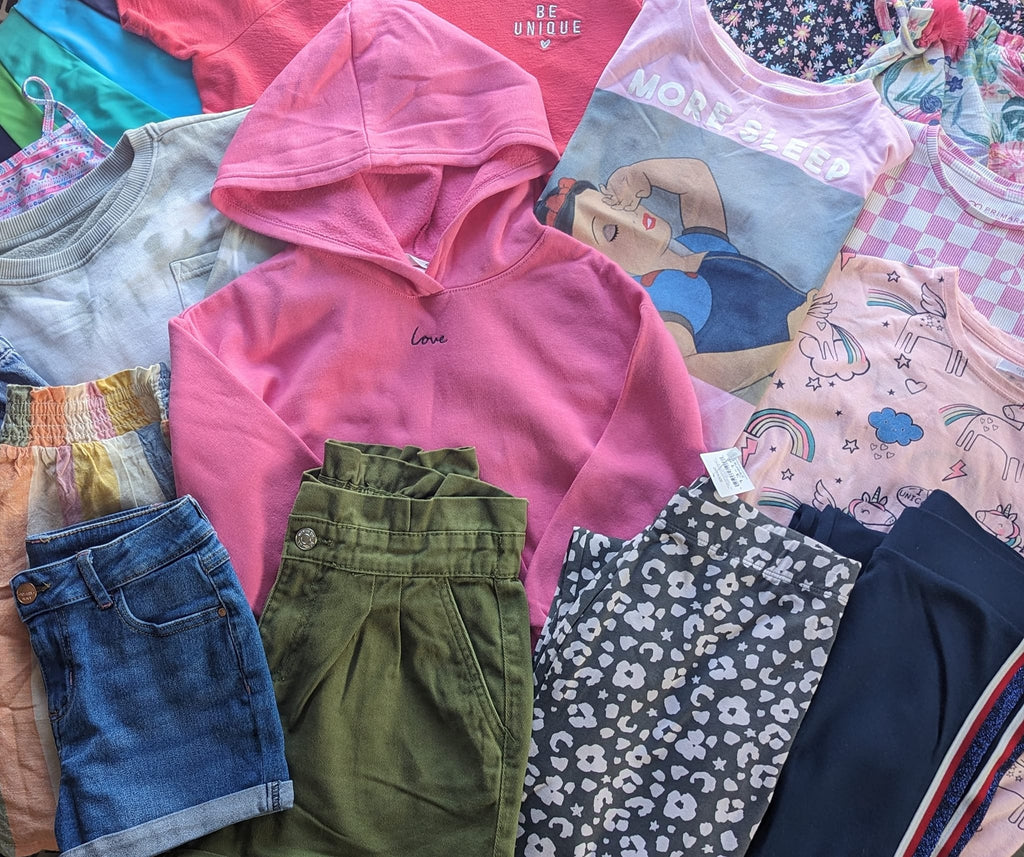 Girls Surprise Bundle Little Ones Preloved Used, Preloved, Preworn & Second Hand Baby, Kids & Children's Clothing UK Online. Cheap affordable. Brands including Next, Joules, Nutmeg Morrisons, TU, F&F, H&M.