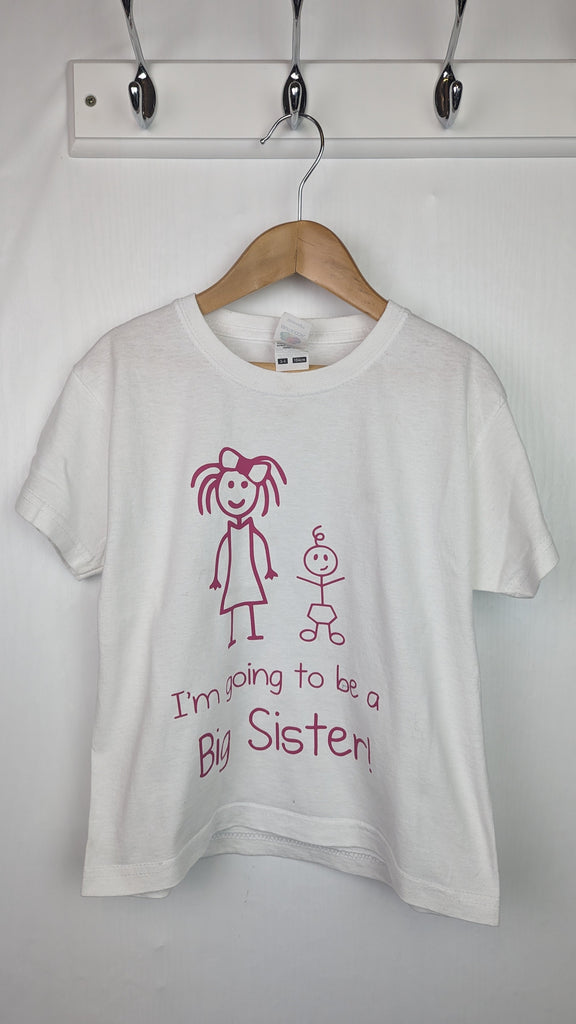 Going to be a Big Sister Top - Girls 3-4 Years Fruit of the Loom Used, Preloved, Preworn & Second Hand Baby, Kids & Children's Clothing UK Online. Cheap affordable. Brands including Next, Joules, Nutmeg Morrisons, TU, F&F, H&M.