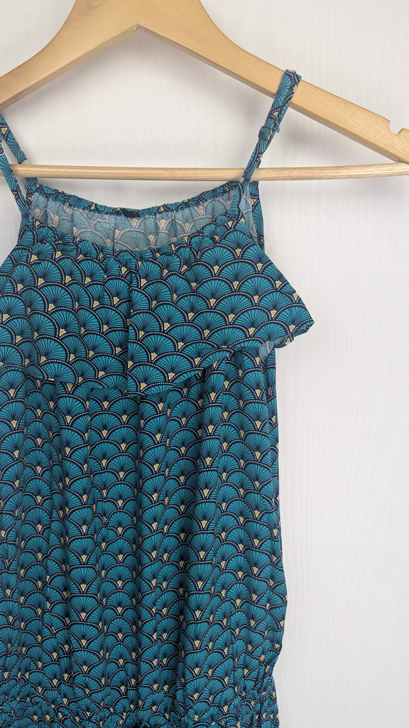 Green Patterned Playsuit - Girls 12 Years No Brand Used, Preloved, Preworn & Second Hand Baby, Kids & Children's Clothing UK Online. Cheap affordable. Brands including Next, Joules, Nutmeg Morrisons, TU, F&F, H&M.