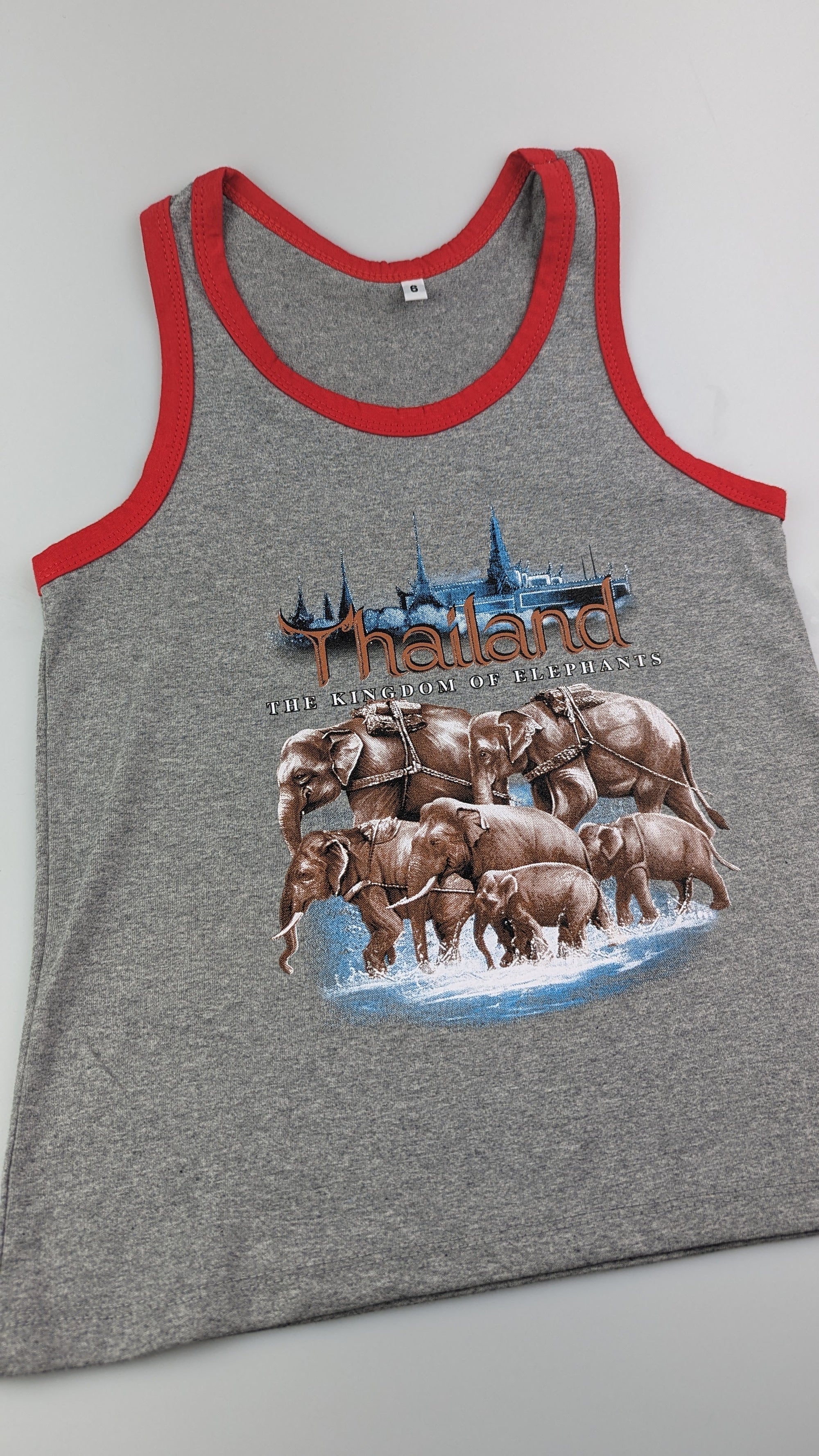 Grey Elephant Thailand Top - Boys 6 Years - Little Ones Preloved. Second Hand Children's & Preloved Baby, Kids, Girls & Boys Clothes. UK online