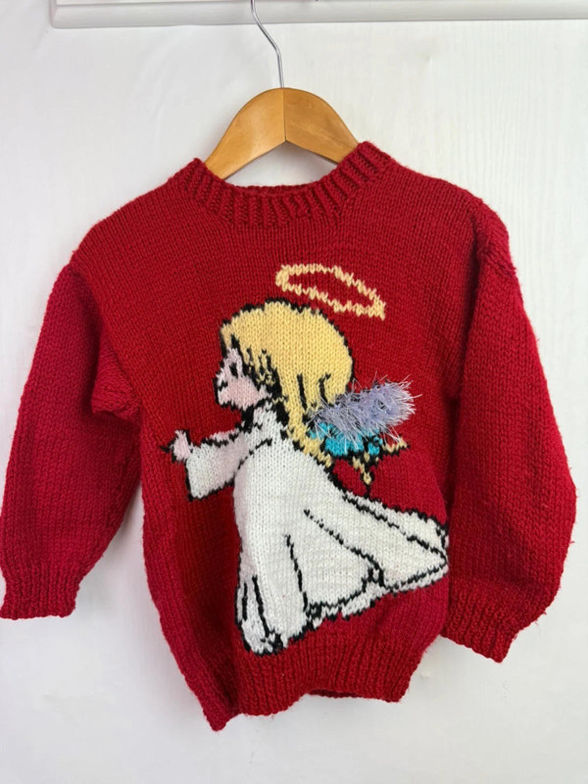 Handmade Knit Christmas Angel Jumper - Unisex 12 - 18 Months - Little Ones Preloved. Second Hand Children's & Preloved Baby, Kids, Girls & Boys Clothes. UK online