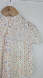 Handmade Speckled Knit Dress with Lace - Girls 0 - 6 Months - Little Ones Preloved. Second Hand Children's & Preloved Baby, Kids, Girls & Boys Clothes. UK online