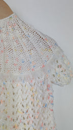 Handmade Speckled Knit Dress with Lace - Girls 0 - 6 Months - Little Ones Preloved. Second Hand Children's & Preloved Baby, Kids, Girls & Boys Clothes. UK online