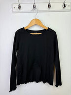 H&M Black Ribbed Long Sleeve Top - Girls 6 - 8 Years - Little Ones Preloved. Second Hand Children's & Preloved Baby, Kids, Girls & Boys Clothes. UK online