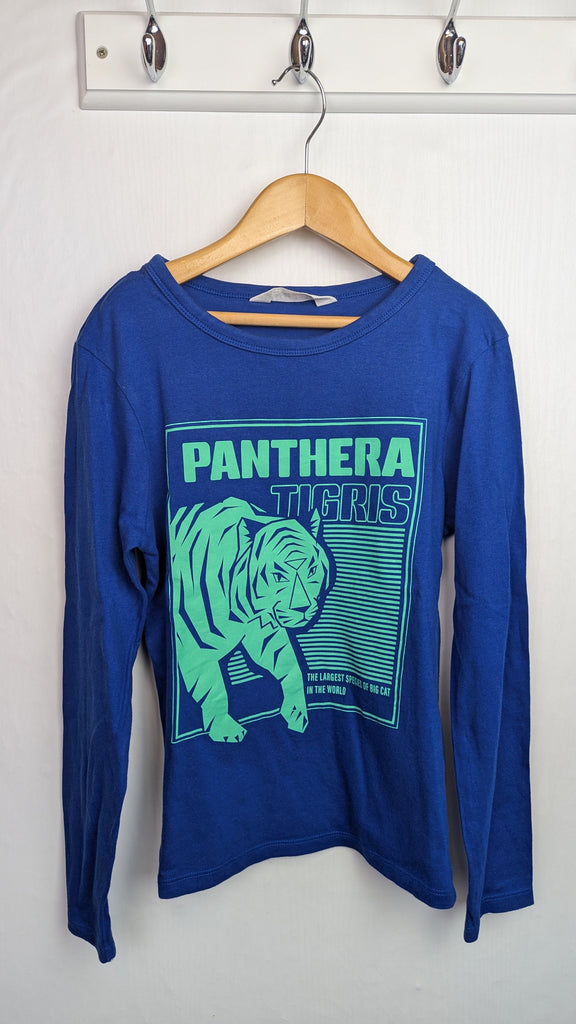 H&M Blue Panthera Tigris Long Sleeve Top - Boys 6-8 Years Little Ones Preloved Used, Preloved, Preworn & Second Hand Baby, Kids & Children's Clothing UK Online. Cheap affordable. Brands including Next, Joules, Nutmeg Morrisons, TU, F&F, H&M.