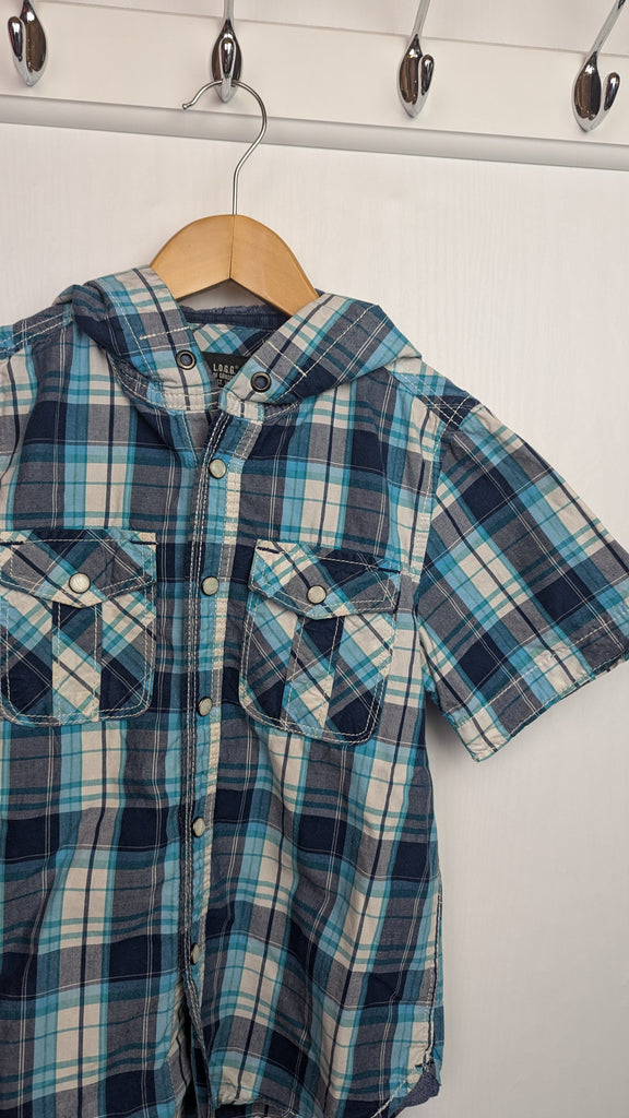 H&M Blue Plaid Hooded Shirt - Boys 6-7 Years Little Ones Preloved Used, Preloved, Preworn & Second Hand Baby, Kids & Children's Clothing UK Online. Cheap affordable. Brands including Next, Joules, Nutmeg Morrisons, TU, F&F, H&M.