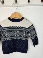 H&M Cream & Navy Knit Jumper - Boys 4 - 6 Months - Little Ones Preloved. Second Hand Children's & Preloved Baby, Kids, Girls & Boys Clothes. UK online