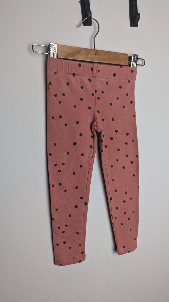 H&M Fleece Lined Polka Dot Leggings - Girls 2-3 Years Little Ones Preloved Used, Preloved, Preworn & Second Hand Baby, Kids & Children's Clothing UK Online. Cheap affordable. Brands including Next, Joules, Nutmeg Morrisons, TU, F&F, H&M.