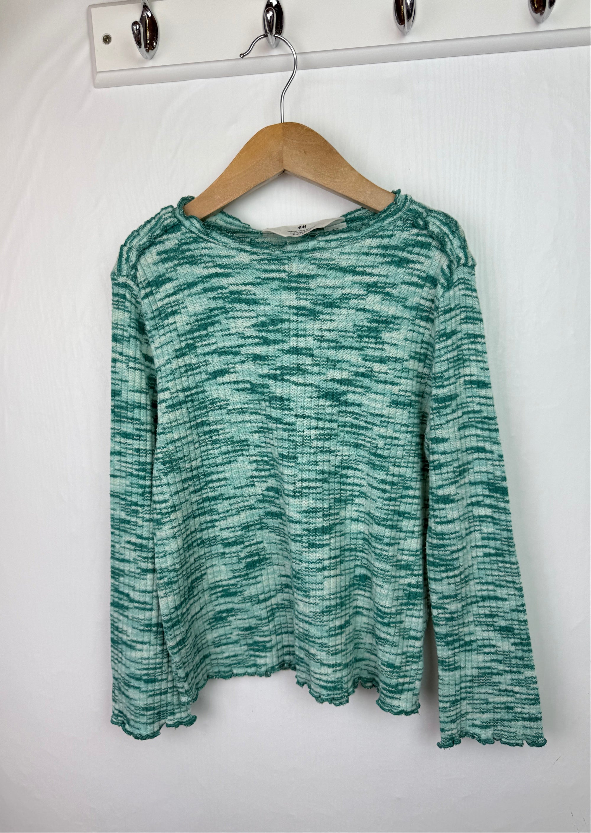 H&M Green Knit Long Sleeve Top - Girls 9 - 10 Years - Little Ones Preloved. Second Hand Children's & Preloved Baby, Kids, Girls & Boys Clothes. UK online