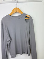 H&M Grey Cut - Out Ribbed Top - Girls 10 - 12 Years - Little Ones Preloved. Second Hand Children's & Preloved Baby, Kids, Girls & Boys Clothes. UK online