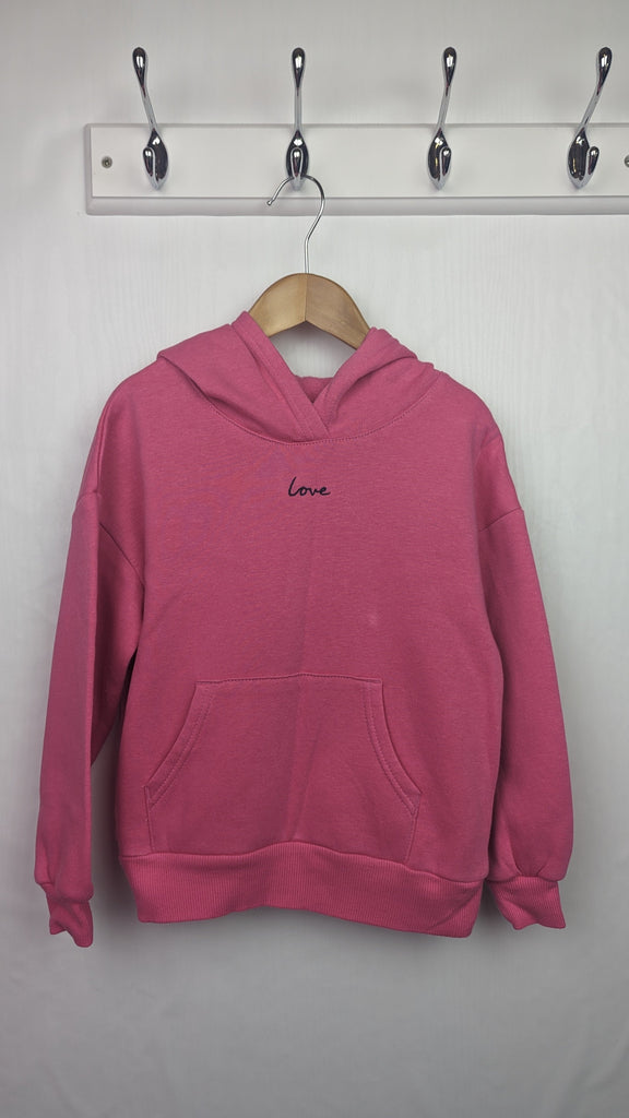 H&M Pink Love Hoody - Girls 6-7 Years H&M Used, Preloved, Preworn & Second Hand Baby, Kids & Children's Clothing UK Online. Cheap affordable. Brands including Next, Joules, Nutmeg Morrisons, TU, F&F, H&M.