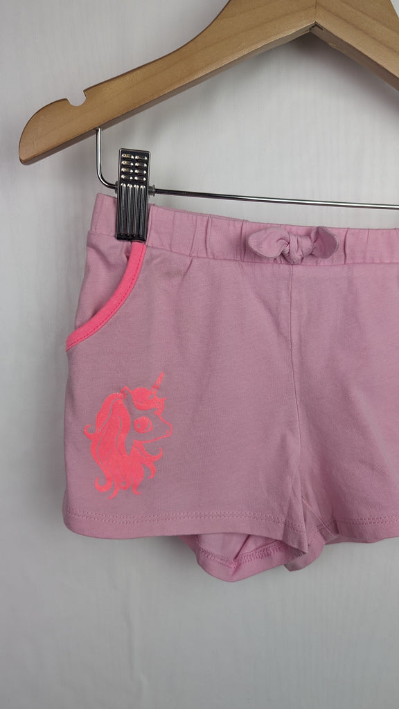 H&M Pink Unicorn Shorts - Girls 2-4 Years H&M Used, Preloved, Preworn & Second Hand Baby, Kids & Children's Clothing UK Online. Cheap affordable. Brands including Next, Joules, Nutmeg Morrisons, TU, F&F, H&M.