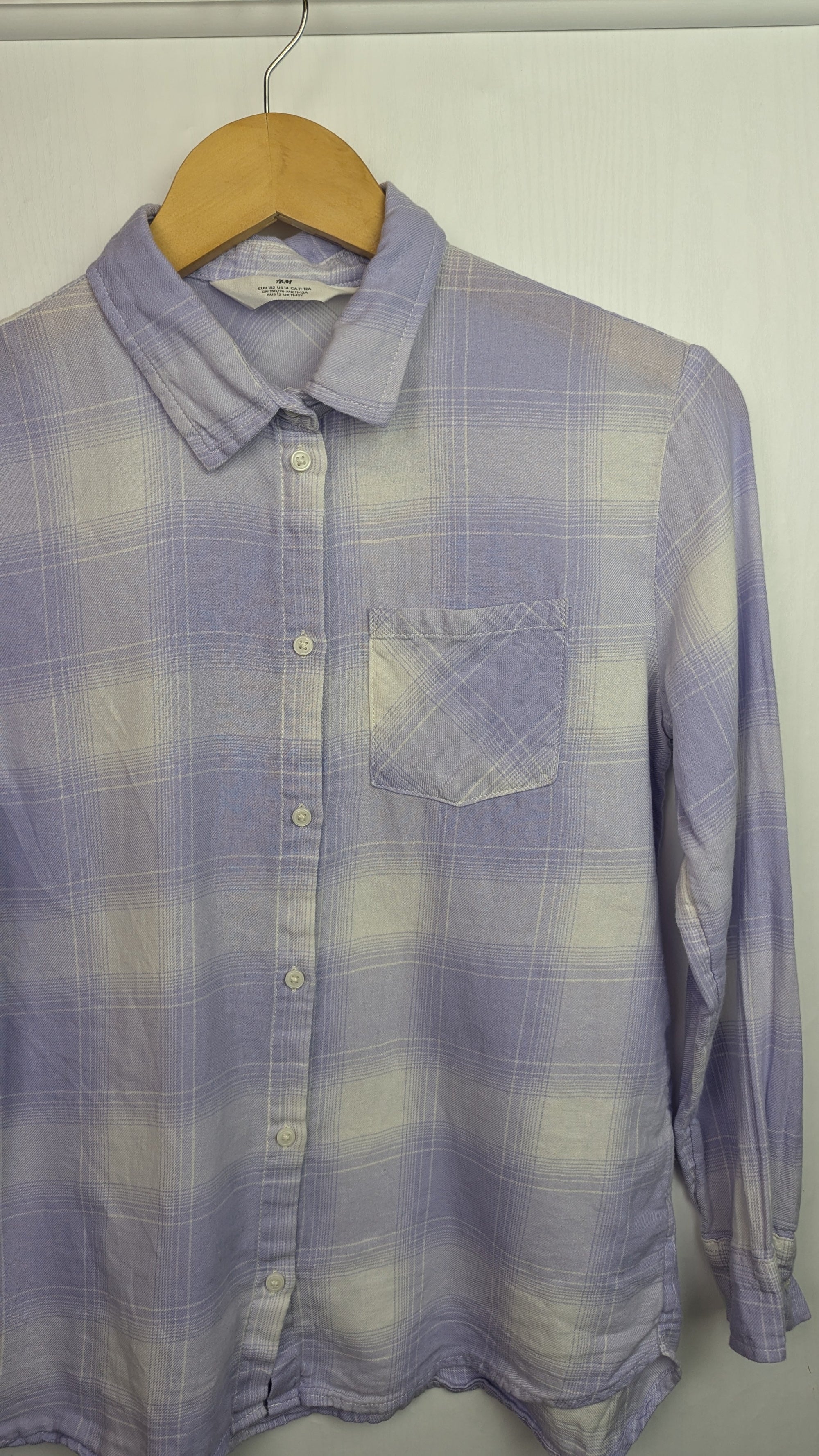 H&M Purple & White Plaid Shirt - Boys 11 - 12 Years - Little Ones Preloved. Second Hand Children's & Preloved Baby, Kids, Girls & Boys Clothes. UK online