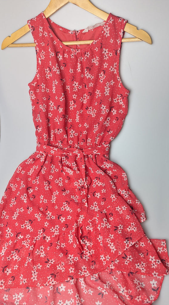 H&M Red Floral Dress - Girls 12-13 Years Little Ones Preloved Used, Preloved, Preworn Baby, Girls & Boys Clothes. Kids & Children's second hand Clothing UK Online. Cheap affordable. Brands including Next, Joules, Nutmeg Morrisons, TU, F&F, H&M.