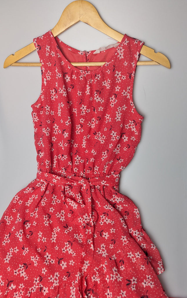 H&M Red Floral Dress - Girls 12-13 Years Little Ones Preloved Used, Preloved, Preworn Baby, Girls & Boys Clothes. Kids & Children's second hand Clothing UK Online. Cheap affordable. Brands including Next, Joules, Nutmeg Morrisons, TU, F&F, H&M.