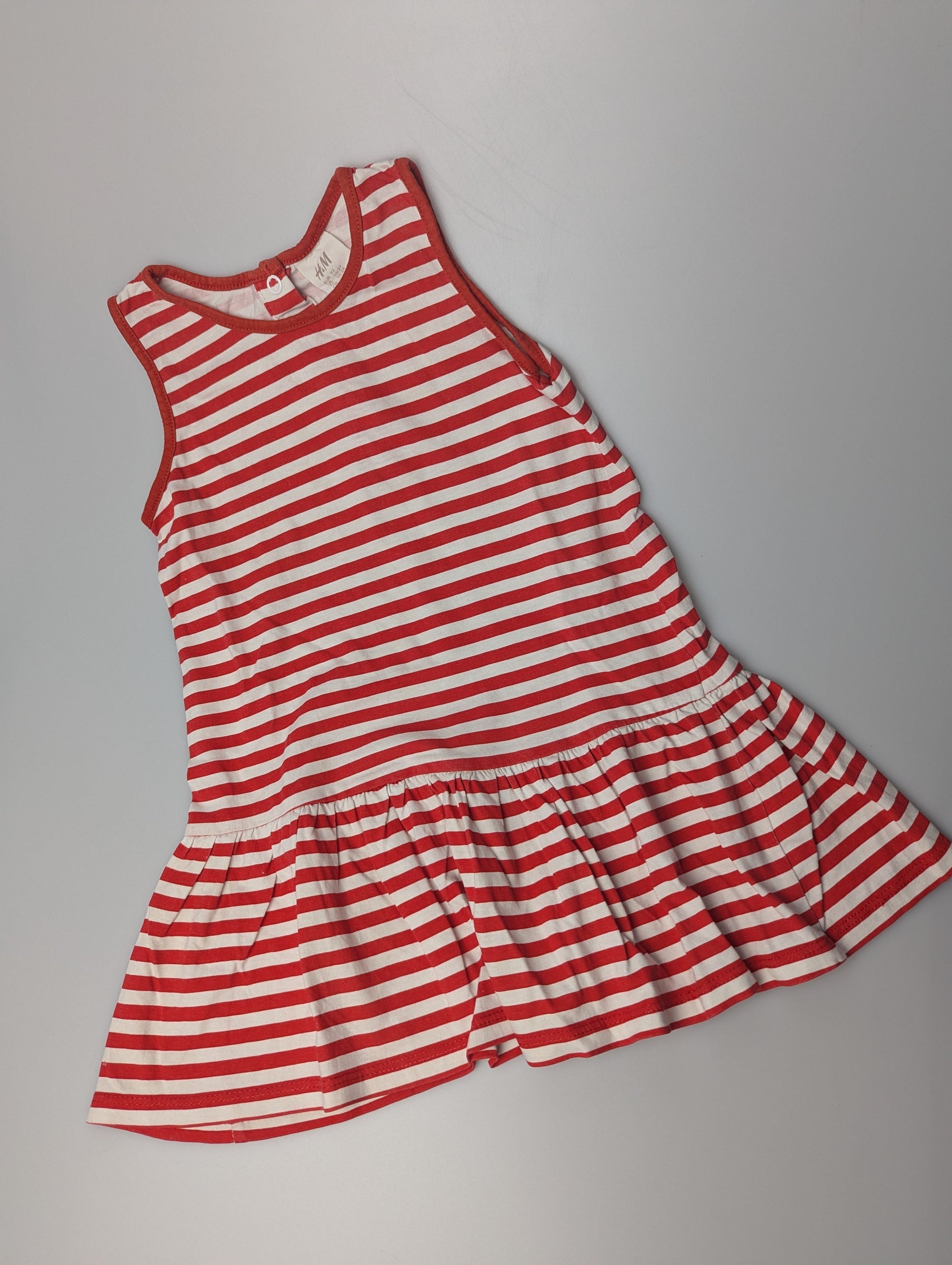 H&M Red Striped Dress - Girls 18 - 24 Months - Little Ones Preloved. Second Hand Children's & Preloved Baby, Kids, Girls & Boys Clothes. UK online