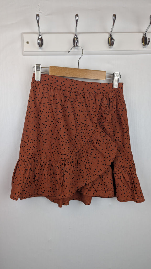 H&M Rust Ruggle Layered Skirt - Girls 8-10 Years Little Ones Preloved Used, Preloved, Preworn Baby, Girls & Boys Clothes. Kids & Children's second hand Clothing UK Online. Cheap affordable. Brands including Next, Joules, Nutmeg Morrisons, TU, F&F, H&M.