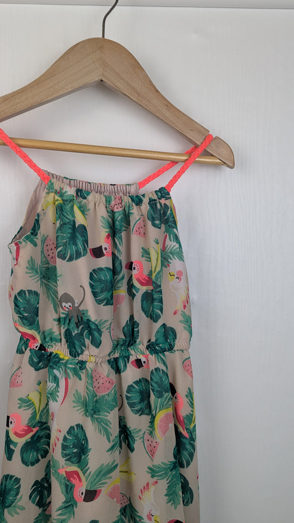 H&M Tropical Mesh Dress - Girls 5-6 Years Little Ones Preloved Used, Preloved, Preworn Baby, Girls & Boys Clothes. Kids & Children's second hand Clothing UK Online. Cheap affordable. Brands including Next, Joules, Nutmeg Morrisons, TU, F&F, H&M.