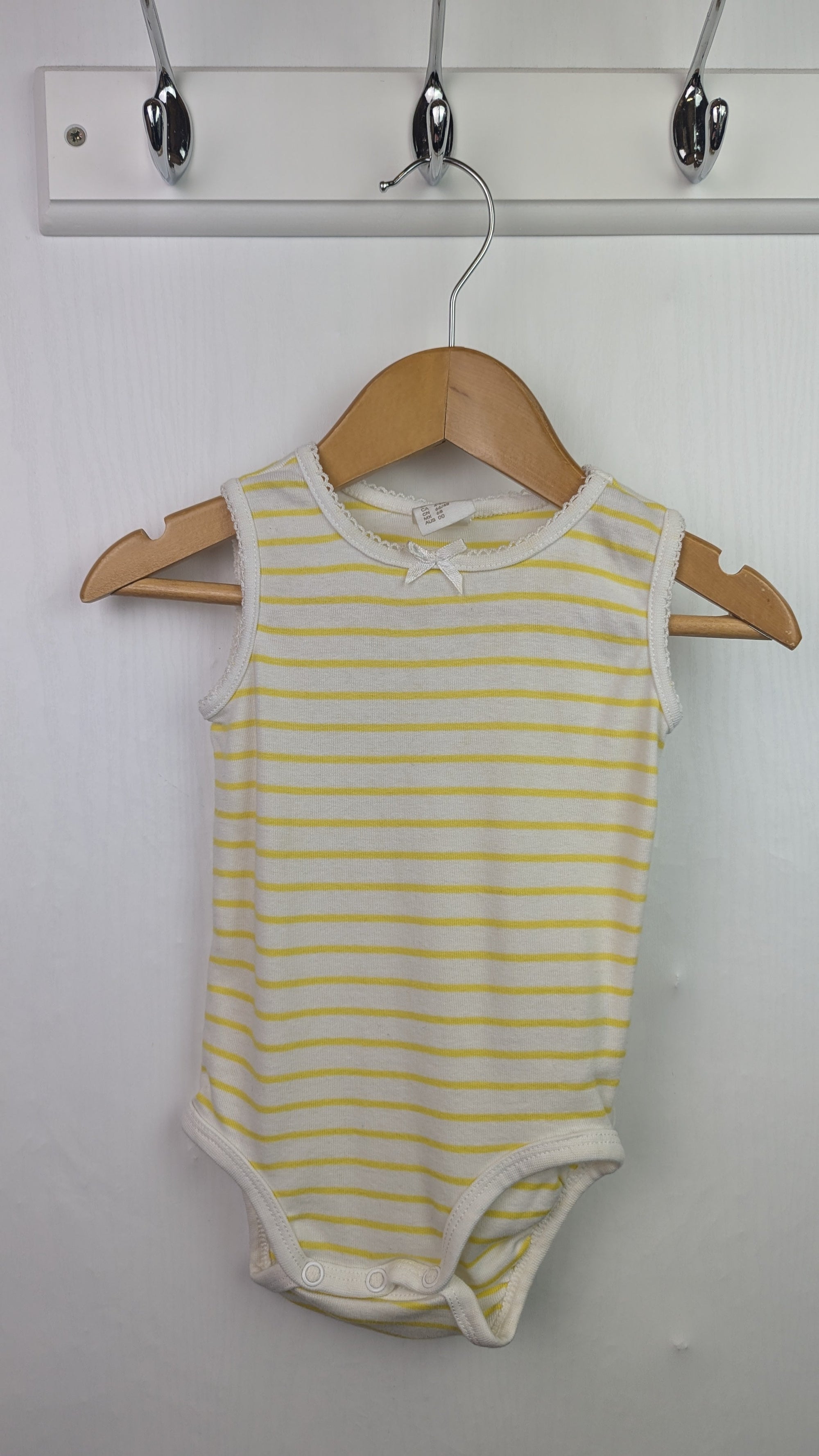 H&M Yellow Striped Sleeveless Bodysuit - Girls 4 - 6 Months - Little Ones Preloved. Second Hand Children's & Preloved Baby, Kids, Girls & Boys Clothes. UK online