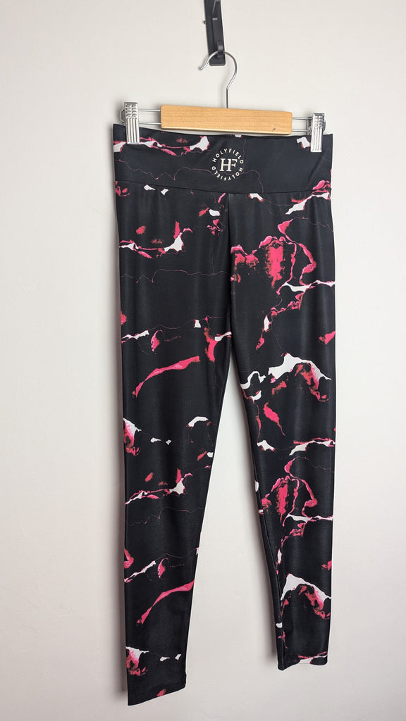 Hollyfield Black & Pink Gym Leggings - Girls 10-12 Years Little Ones Preloved Used, Preloved, Preworn Baby, Girls & Boys Clothes. Kids & Children's second hand Clothing UK Online. Cheap affordable. Brands including Next, Joules, Nutmeg Morrisons, TU, F&F, H&M.