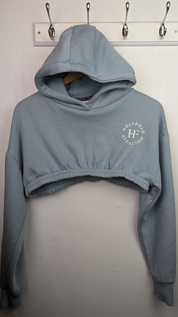 Holyfield Girls Blue Pullover Crop Hoodie - Girls 14-16 Years Holyfield Used, Preloved, Preworn Baby, Girls & Boys Clothes. Kids & Children's second hand Clothing UK Online. Cheap affordable. Brands including Next, Joules, Nutmeg Morrisons, TU, F&F, H&M.