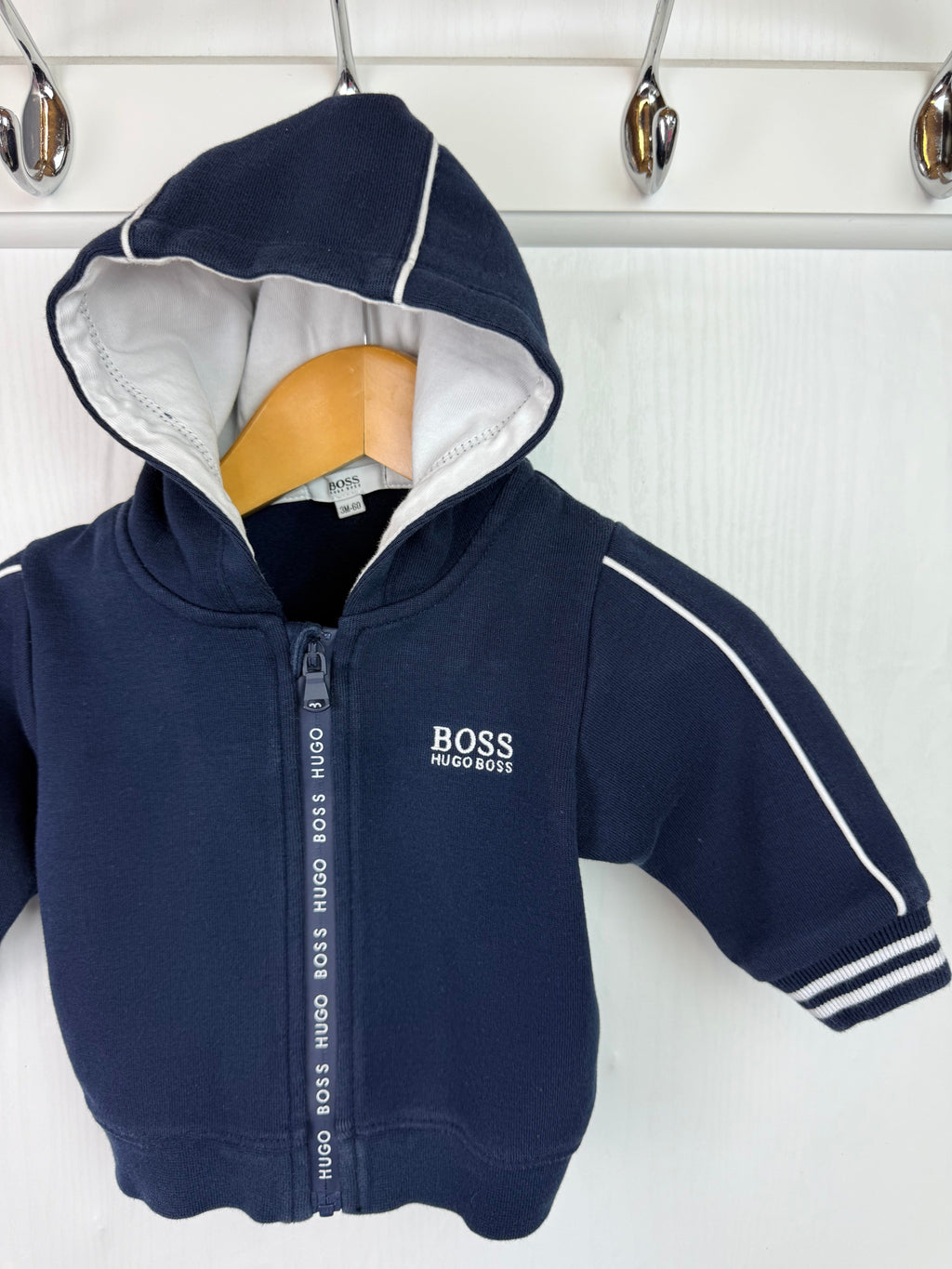Hugo Boss Navy Zip Hoodie - Boys 3 Months - Little Ones Preloved. Second Hand Children's & Preloved Baby, Kids, Girls & Boys Clothes. UK online