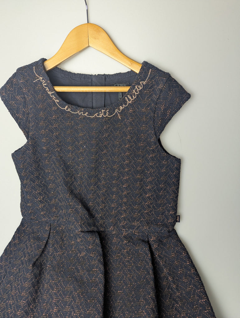 IKKS Black & Gold Dress - Girls 10 Years Little Ones Preloved Used, Preloved, Preworn Baby, Girls & Boys Clothes. Kids & Children's second hand Clothing UK Online. Cheap affordable. Brands including Next, Joules, Nutmeg Morrisons, TU, F&F, H&M.