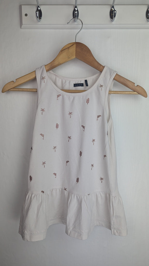 IKKS White & Gold Glitter Tropical Top - Girls 12 Years IKKS Used, Preloved, Preworn & Second Hand Baby, Kids & Children's Clothing UK Online. Cheap affordable. Brands including Next, Joules, Nutmeg Morrisons, TU, F&F, H&M.