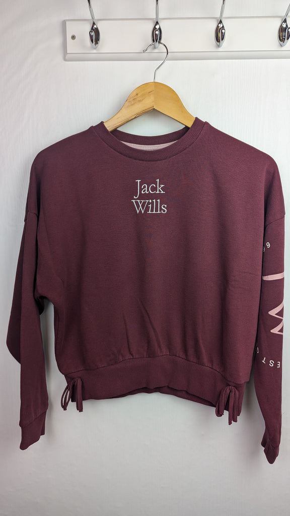 Jack Wills Burgundy Jumper - Girls 12-13 Years Little Ones Preloved Used, Preloved, Preworn Baby, Girls & Boys Clothes. Kids & Children's second hand Clothing UK Online. Cheap affordable. Brands including Next, Joules, Nutmeg Morrisons, TU, F&F, H&M.