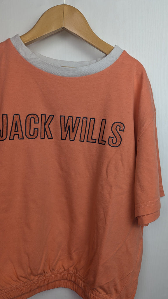 Jack Wills Short Sleeve Crop Top - Girls 12-13 Years Little Ones Preloved Used, Preloved, Preworn Baby, Girls & Boys Clothes. Kids & Children's second hand Clothing UK Online. Cheap affordable. Brands including Next, Joules, Nutmeg Morrisons, TU, F&F, H&M.