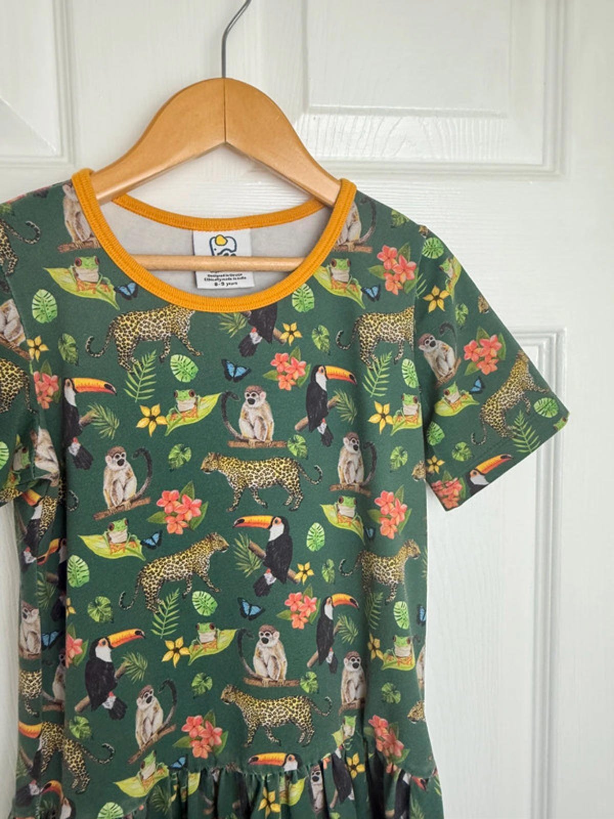Jeco Green Jungle Organic Cotton Dress - Girls 8 - 9 Years - Little Ones Preloved. Second Hand Children's & Preloved Baby, Kids, Girls & Boys Clothes. UK online