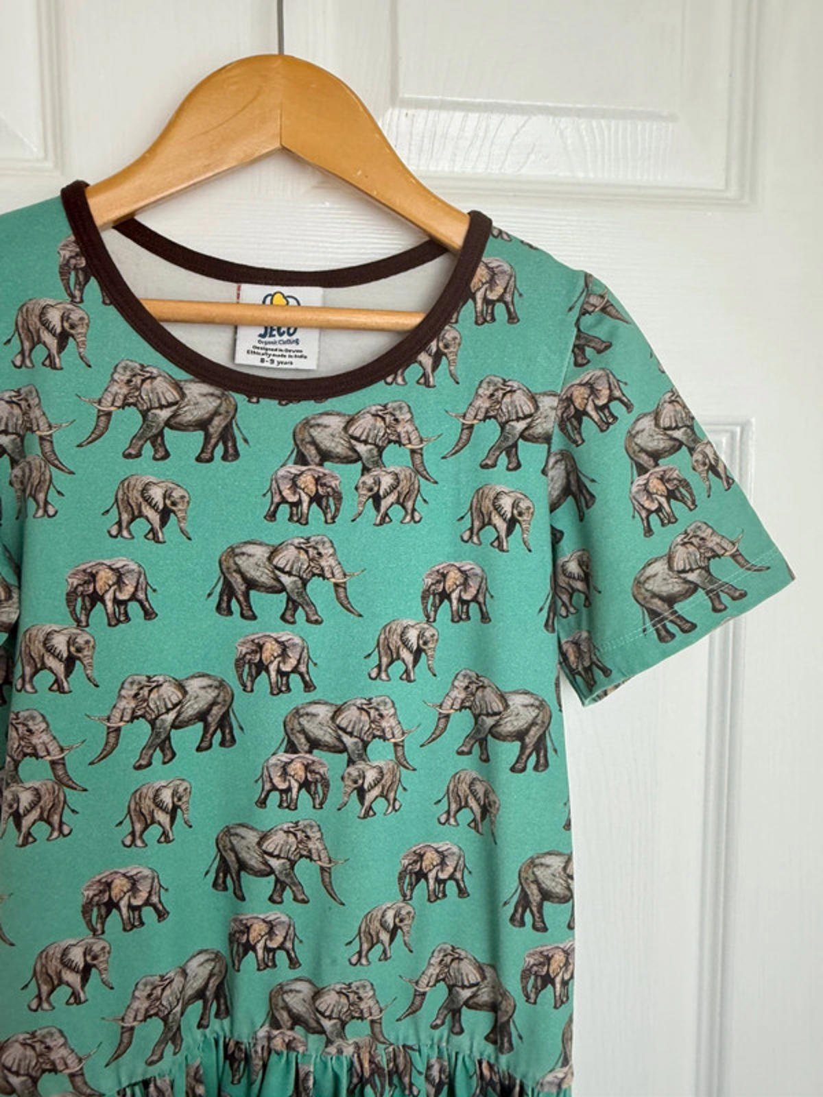 Jeco Organic Cotton Blue Elephant Dress - Girls 8 - 9 Years - Little Ones Preloved. Second Hand Children's & Preloved Baby, Kids, Girls & Boys Clothes. UK online