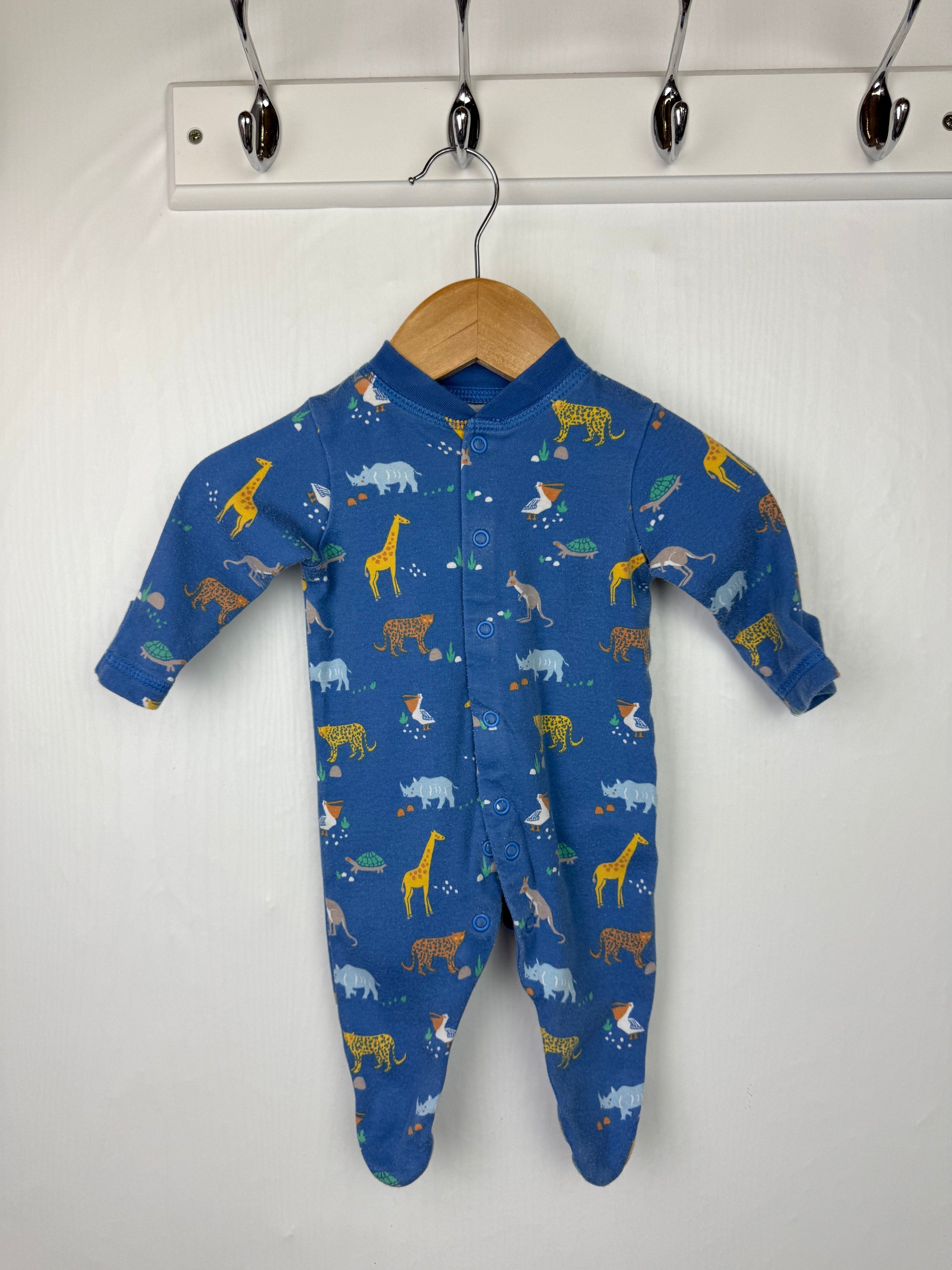 John Lewis Blue Animals Sleepsuit - Boys Newborn - Little Ones Preloved. Second Hand Children's & Preloved Baby, Kids, Girls & Boys Clothes. UK online